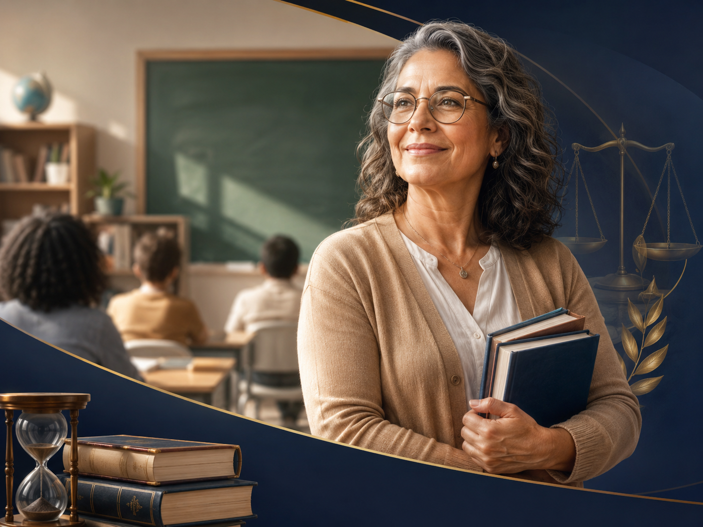 Ilustração sobre aposentadoria do professor